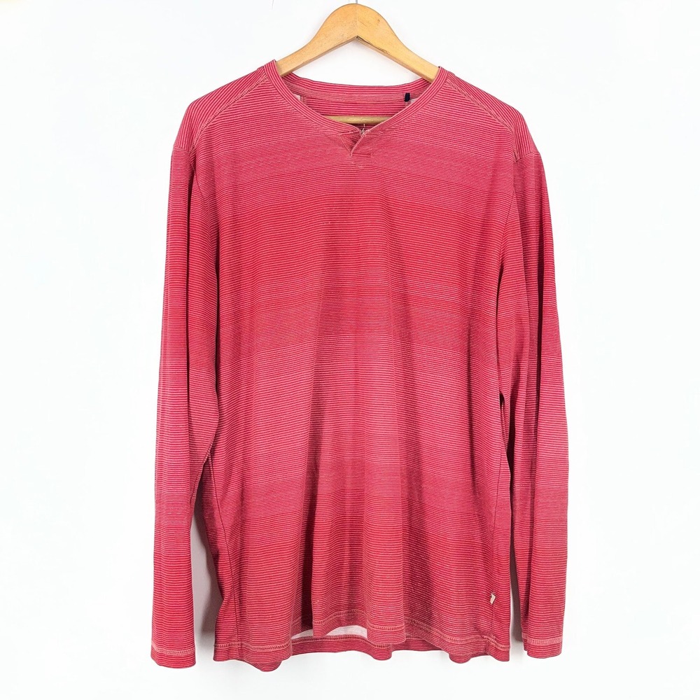 Tommy Bahama Flip Isles‎ Tee Shirt Reversible Crew Wine Red SS Size L